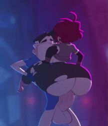 1boy 1girls anal anal_sex balls big_ass big_penis bigdad blurry_background brother_and_sister butt_window dib_membrane gaz_membrane grabbing grabbing_thighs holding holding_legs huge_cock incest invader_zim light-skinned_female light-skinned_male longer_than_5_seconds nickelodeon night_light nipples_outside penis red_hair ripped_clothing sex short_hair shorter_than_20_seconds sibling tagme underbutt video