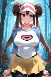 1girl ai_generated ass big_breasts blush breasts female female_focus female_only focus focused forest from_below furiwif07 looking_at_viewer mature_female pokegirl pokemon pokemon_bw rosa_(pokemon) seductive seductive_eyes seductive_look sex sexy smile standing sweat wide_eyed wide_hips wide_thighs