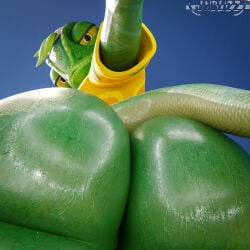 3d_(artwork) anthro big_butt bodily_fluids bottomless bubble_butt butt butt_focus clothed clothing digital_media_(artwork) epic_games fortnite glistening glistening_butt hat headgear headwear huge_butt jaiblizz lizard lizard_tail looking_at_viewer male narrowed_eyes partially_clothed reptile scalie shirt shirt_only solo sweat sweaty_butt t-shirt t-shirt_only tail thick_thighs topwear topwear_only ziggy_(fortnite)