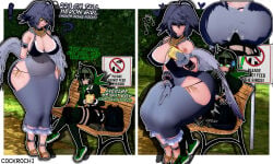 1boy 1girls ass ass_focus ass_view backpack belly_button bench big_ass big_breasts bigger_female bird bird_girl blush boobs breasts bulge bulge_through_clothing bulge_under_clothes cleavage clothed clothed_female clothed_male clothing cockrochi dress embarrassed exposed_thighs femboy food fully_clothed gigantic_ass glasses glasses_on_head grass green_eyes green_hair headphones heart hearts heron huge_ass huge_breasts larger_female light-skinned_female light_skin long_hair massive_ass measurements motion_lines movement_lines musical_note oc onomatopoeia original original_character original_characters outside sandwich sandwich_(food) self_upload shorter_male sign sitting sitting_down sitting_on_another sitting_on_bench sitting_on_lap sitting_on_person size_difference smaller_male suprised suprised_expression suprised_look talking talking_to_another tall_female taller_female text thighhighs thighs trees tummy twink view_from_behind wings yellow_eyes
