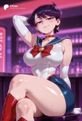 1girl 1girls absurd_res absurdres ai_generated ass big_ass big_breasts blurred_background blurry_background breasts depth_of_field female female_focus hi_res high_quality high_resolution highres komi-san_wa_komyushou_desu komi_shuuko large_ass large_breasts mature_female milf mommy odexai purple_eyes purple_hair short_hair small_waist solo_focus straight thick_thighs thin_waist wide_hips
