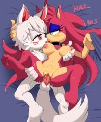 1boy 1boy1girl 1girls 2026 anthro anthro_on_anthro anthro_penetrated anthro_penetrating anthro_penetrating_anthro areola areolae balls ballsack bed bed_sheet bedroom bedroom_sex belly_bulge belly_button blue_eyes blue_eyeshadow blush blushing blushing_lines boobs breasts chest_tuft choker clitoris cock collar commission commissioner_upload coral_the_hedgehog digital_drawing_(artwork) digital_media_(artwork) ear_tuft eyelashes face_markings feet feet_up female fox fox_ears fox_tail french_kiss fucked fucked_from_behind furry furry_female furry_male grabbing grabbing_bedding grabbing_breasts grabbing_breasts_from_behind grabbing_head heart heart_symbol hedgehog hedgehog_ears hedgehog_girl hedgehog_humanoid holding_head horns incredibly_absurdres kissing kitsune long_hair looking_at_another looking_at_partner male mobian_(species) mobian_fox mobian_hedgehog nipples on_top on_top_of_another original_character penis pussy quills red_eyes red_fur red_hair red_highlights red_penis redtopazx reverse_suspended_congress sega simple_background sonic_(series) sonic_the_hedgehog_(series) stomach_bulge tan_body tan_fur text tits toes tongue tongue_kiss tongue_out tummy_bulge two_tone_body unstable_the_hellfox vagina vaginal vaginal_penetration vaginal_sex white_body white_fur white_hair