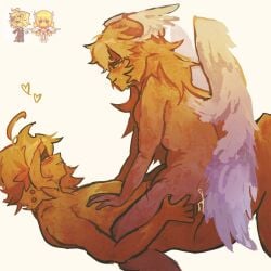 ambiguous_gender angel_wings cum cum_inside enneagram male/female no_visible_genitalia personalities_types riding riding_penis