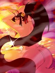 2026 87_g0d anthro anthro_female anthro_only ass breasts ceroba_(undertale_yellow) ceroba_ketsukane furry furry_female furry_only looking_at_viewer looking_back looking_back_at_viewer naked naked_anthro naked_female nude nude_female nude_furry sauna thighs underfell undertale undertale_(series) undertale_yellow