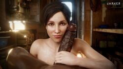anna_miller_(metro) dark-skinned_male grabbing_penis huge_cock imminent_oral interracial jarver light-skinned_female looking_at_partner looking_at_viewer metro_(series) penis_on_face pov pov_crotch russian_female short_hair tagme