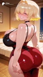 1girl 1girls absurd_res absurdres ai_generated ass big_ass big_breasts blurred_background blurry_background breasts depth_of_field elegg_(nikke) female female_focus goddess_of_victory:_nikke hi_res high_quality high_resolution highres large_ass large_breasts nikke odexai purple_eyes short_hair small_waist solo_focus straight thick_thighs thin_waist video_game video_game_character video_games wide_hips yellow_hair