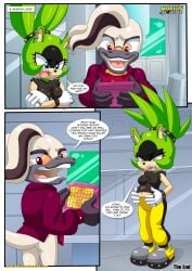 1boy 1girls anthro bbmbbf comic doctor_starline female male male/female mobian_(species) mobius_unleashed palcomix pregnant sega sonic_(series) sonic_the_hedgehog_(series) surge_the_tenrec