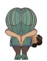 alternate_version_available big_ass milf ming_lee praise_da_booty_(meme) red_hair turning_red