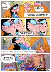 2girls arnold_shortman blush blushing couch girls_kissing glasses helga_pataki hey_arnold! kiss kissing lesbian phoebe_heyerdahl svscomics vcp vercomicsporno wet_pants
