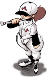 ass baseball_bat baseball_uniform fat_ass fat_thighs femboy giygal holding_baseball_bat looking_at_viewer thighs twink