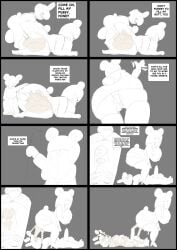 after_sex aftersex anal anal_plug anthro anthro_on_anthro artist_request belly_bulge big_ass big_breasts butt_plug comic creampie cum_drip cum_dump cum_from_ass cum_from_pussy cum_in_ass cum_in_pussy cum_inflation cum_on_face dominant_female duo english_text face_sitting facesitting female fluffy furry heart_markings high_heels huge_ass implied_incest internal large_breasts larger_female male milf mommy monochrome panda plug plugged pussy_plug sequential sex shortstack size_difference sketch smaller_male speech_bubble standing_on_partner submissive_male thick_thighs unfinished vaginal