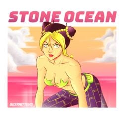 all_fours beach jojo's_bizarre_adventure jolyne_kujo kermittend pasties starfish_pasties stone_ocean sunset