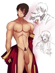 abs avatar_the_last_airbender big_penis black_hair burn_scar clothing cum cum_in_mouth gay lad lilprincyvi male male_only nickelodeon oral_sex penis pubic_hair scar sweat teen_boy uncensored yaoi zuko