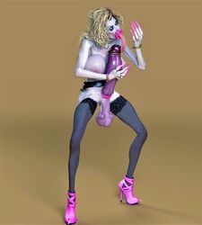 balls big_lips bimbo breasts claws cock_ring female futanari gif_author grandmother granny hag high_heels huge_balls huge_breasts huge_cock intersex lipstick older_female penis skinny tongue tongue_out veins veiny veiny_penis