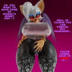 1futa 3d anthro bat big_breasts big_bulge blender breasts bulge bulge_grab clothed clothing dialogue fully_clothed furry futa_only futadom futanari glasses huge_breasts kaijuking lipstick looking_at_viewer low-angle_view milf mommy_kink painted_nails rouge_the_bat sonic_(series) sugar_mommy talking_to_viewer thick thick_thighs thighs tight_pants wide_hips