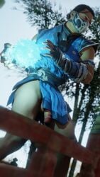 bi-han cock cock_under_clothes dick flaccid flaccid_penis male male_focus male_only mask masked masked_male mortal_kombat mortal_kombat_1_(2023) penis solo solo_focus solo_male sub-zero