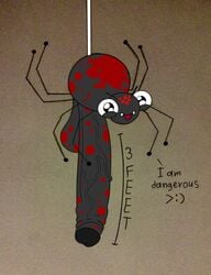 1boy ? arachnid balls big_eyes black cocky cute erection fan_character gay gigaboy hanging_balls hyper hyper_balls hyper_genitalia hyper_penis long_penis penis red spider spoop_the_spooder spots uncut web wolfindex