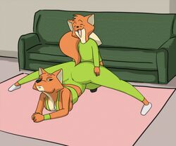 animated anthro ass fox incest mother_and_son troekurovo yoga