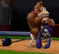 anthro ape bodily_fluids cephalopod chain_chomp cock_and_ball_torture derp_eyes donkey_kong donkey_kong_(series) duo futa futanari gag gagged genital_torture gorilla haplorhine herm humanoid inkling intersex intersex/male labor male mammal marine mario_(series) mario_kart mollusk nintendo primate reins sadism salaciouscarnival saliva splatoon torture video_games