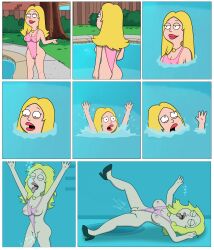 1girls 20th_century_fox ahe_gao american_dad big_pussy blonde_hair cameltoe drown drowning female francine_smith one-piece_swimsuit outdoor_pool pool sexfightfun solo swimsuit swimsuit_pull underwater water wedgie