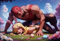 ai_generated broken_rape_victim brokentoys bunny_costume bunny_ears bunny_girl bunny_tail bunnysuit defeated doggy_style easter easter_egg flower_in_hair flowers fucked_silly fucked_to_death hair hermes113 rape raped twintails