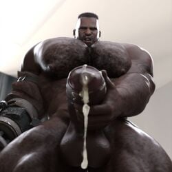 3d 3d_(artwork) abs arm_hair balls bara barret_wallace beard big_balls big_muscles big_pecs big_penis black_hair chest_hair cum cum_drip cum_on_body cum_on_penis daddy dark-skinned_male dark_skin dilf ejaculation erection final_fantasy final_fantasy_vii gay gun_arm hair hairy hairy_chest hairy_male huge_balls huge_cock huge_muscles human leg_hair male male_only masturbation muscular muscular_human muscular_male navel nipples nsfwmaker nude orgasm pecs penis pubes solo yaoi