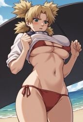 1girls ai_generated beach big_breasts bikini blonde_hair naruto naruto_(series) naruto_shippuden self_upload temari uwusite