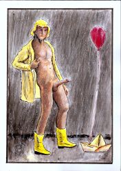 1981_simon_1981 big_cock big_penis cock cock_out gay gay_male german_guy hand_drawn hannddrawn male male_only movie_theme naked_in_the_rain naked_male rain rain_mack sketches_by_adab skinny_male watercolor watercolor_(artist) watercolor_(artwork) watercolor_(medium) watercolor_pencil_(medium) wet wet_body