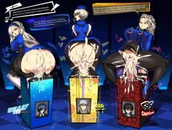 3boys 3girls absurd_res absurdres aged_up akira_kurusu ass atlus big_ass big_breasts big_penis blush bouncing_ass box breasts captain_kirb clothed clothing commission commissioner_upload competition competitive_sex critical_hit cum cum_in_pussy cum_inside cumflation defeated defeated_hero dialogue elizabeth_(persona) english english_dialogue english_text excessive_cum exposed exposed_ass female female_focus female_on_top femdom forced_orgasm game_show game_ui gameplay_mechanics hairband hat heels hi_res highres huge_ass huge_breasts human inflation joker_(persona) large_ass large_breasts large_penis lavenza light-skinned_female light-skinned_male light_skin long_hair long_hair_female makoto_yuki male male/female malesub margaret_(persona) medium_breasts medium_hair megami_tensei minato_arisato multiple_boys multiple_girls narukami_yu netorase outfucked_male penis persona persona_3 persona_4 persona_5 photo picture ren_amamiya reverse_rape riding riding_penis ripped_clothing ripped_leggings ripped_pants sega sex sex_box short_hair short_hair_female sisters small_breasts sound_effects straight stuck stuck_in_box stuck_in_object swingers text torn_clothes torn_clothing torn_legwear torn_pants vaginal_penetration vaginal_sex velvet_room voluptuous white_hair white_hair_female yellow_eyes yellow_eyes_female