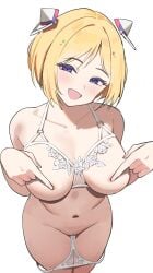 aki_rosenthal blonde_hair hidden_nipples hololive hololive_gen_1 hololive_japan looking_at_viewer smiling_at_viewer virtual_youtuber