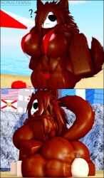 big_ass big_breasts bikini brown_fur facesitting furry nonalterna tail