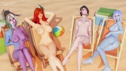 3d 4girls beach desess3intes dota_2 drow_ranger naked nude nude_beach tagme templar_assassin vengeful_spirit windranger