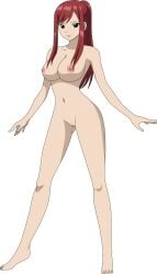 completely_nude_female erza_scarlet fairy_tail lionprideart nude nude_female red_hair transparent_background