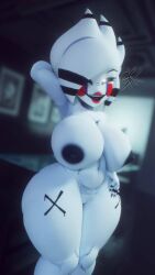 1girls big_breasts five_nights_at_freddy's fredina's_nightclub looking_at_viewer marie_(cally3d) nude puppet_(cally3d) puppet_(fnaf) pussy solo wide_hips