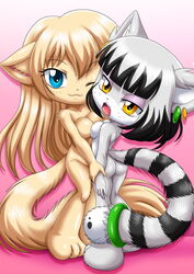 2girls animal_ears anthro bbmbbf big_head fur furry huge_head little_tails no_humans palcomix