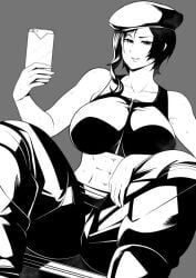 1girls big_breasts breasts coco_adel female female_only hat huge_breasts large_breasts nachocobana phone rwby short_hair source_request