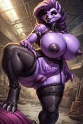 ai_generated breasts catnap_(poppy_playtime) feline female fur huge_breasts purple