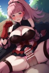 1boy 1girl ai_generated bar_censor big_breasts big_penis blush boris_(noborhys)_(style) civitai curvy erection fire_emblem fire_emblem:_three_houses hilda_valentine_goneril huge_breasts huge_cock imminent_rape imminent_sex large_breasts large_penis long_hair missionary_position nintendo older_male older_man_and_younger_girl pink_eyes pink_hair pink_panties pink_thighhighs ponytail red_gloves ugly_bastard ugly_man wide_hips worried_expression younger_female