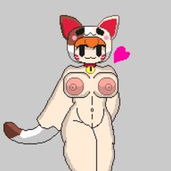 1girls bea_(brawl_stars) big_breasts brawl_stars breasts cat_ears female female female_only neko_bea_(brawl_stars) nipples nude pixel_art pussy