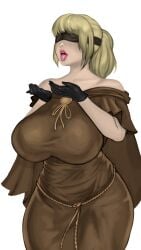 1girls blind blindfold elden_ring female female_only fromsoftware huge_ass huge_breasts hyetta_(elden_ring) oblivious open_mouth palemancer ripped_clothing thick_thighs tongue