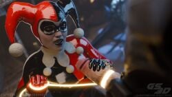 3d 3d_(artwork) 3dx batman batman:_arkham_knight batman_(series) bondage dc dc_comics dominant dominant_female female_focus femdom gs3d harley_quinn harley_quinn_(classic) harley_quinn_(injustice) injustice_2 lasso lasso_of_truth male male_sub malesub penis