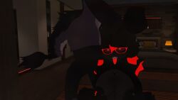 1boy1girl black_body bonfie ear_penetration female furry grey_body lagomorph male male/female vrchat wickerbeast