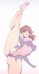 1girls 2020 absurd_res arm_up armpits asahina_yurina bare_arms bare_legs bare_shoulders bow breasts brown_hair cameltoe clothing covered_navel eyebrows_visible_through_hair female female_only flexible green_eyes gymnast_leotard hair_ribbon highleg highleg_leotard highres large_breasts leg_lift leg_up leotard nipple_bulge no_shoes open_mouth pink_leotard pink_socks ribbon sakura_na_omiki smile socks solo spread_legs standing standing_on_one_leg standing_split super_real_mahjong super_real_mahjong_p7 thick_thighs thighs tied_hair tight_clothing tongue twintails