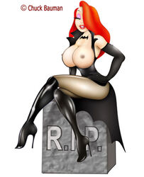 1girls chuck_bauman disney female female_only human jessica_rabbit nipples solo who_framed_roger_rabbit