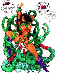 beast_boy consensual_tentacles dc dc_comics female garfield_logan green_skin hetero koriand'r ksennin starfire straight_hair teen_titans tentacle