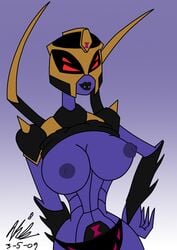 23isnumber1 alien alien_girl big_breasts black_lipstick black_panties blackarachnia breasts female large_breasts machine mechanical multiple_girls nipples panties partially_clothed purple_body purple_nipples purple_skin ragetreb robot robot_girl robots topless transformers transformers_animated yuri