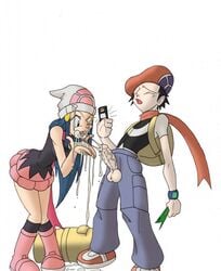 1girls boots dawn_(pokemon) female human lucas_(pokemon) male pokemon pokemon_dppt straight trainer_(artist)