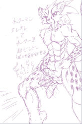 apollo_(cheetahmen) cheetahmen male_only sketch uncolored