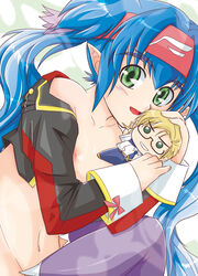 blue_hair breasts clothing female flat_chest klan_klein macross macross_frontier michael_blanc stockings