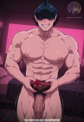ai_assisted ai_generated bara beam_(chainsaw_man) chainsaw_man cock dick gay lorian_ai male male_only muscular muscular_male nipples patreon pecs penis pubic_hair solo solo_focus valentine's_day yaoi